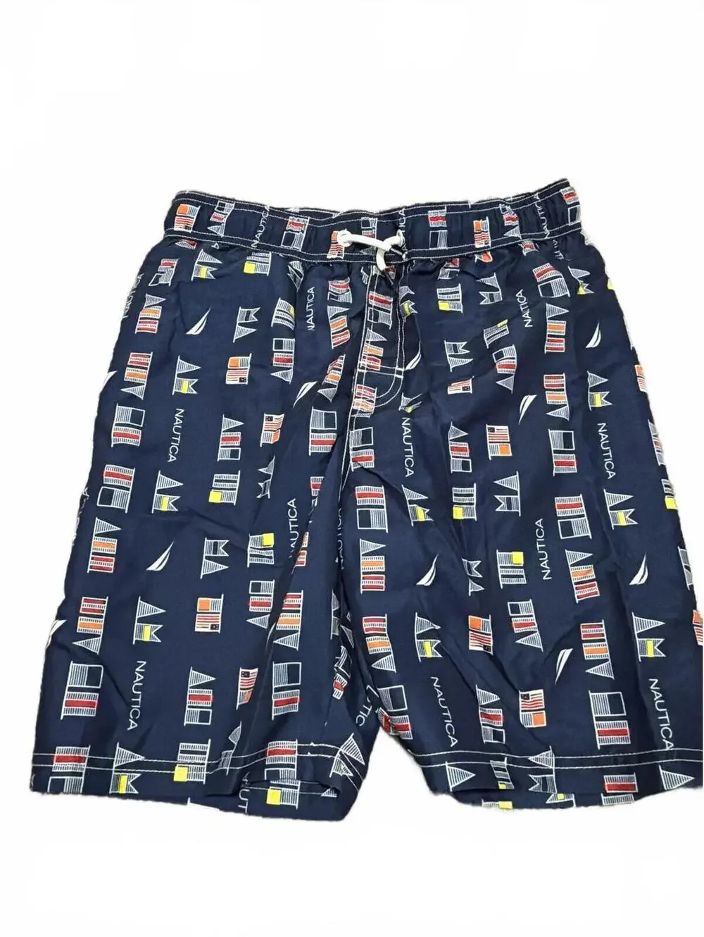 Nautica Boys World Flags Swim Trunks Large